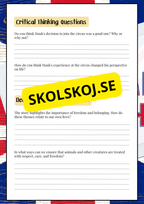English - Läsförståelse - The circus - Åk 6 - 9