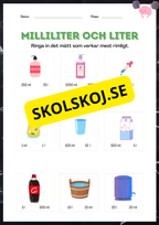 Milliliter och liter - Häfte