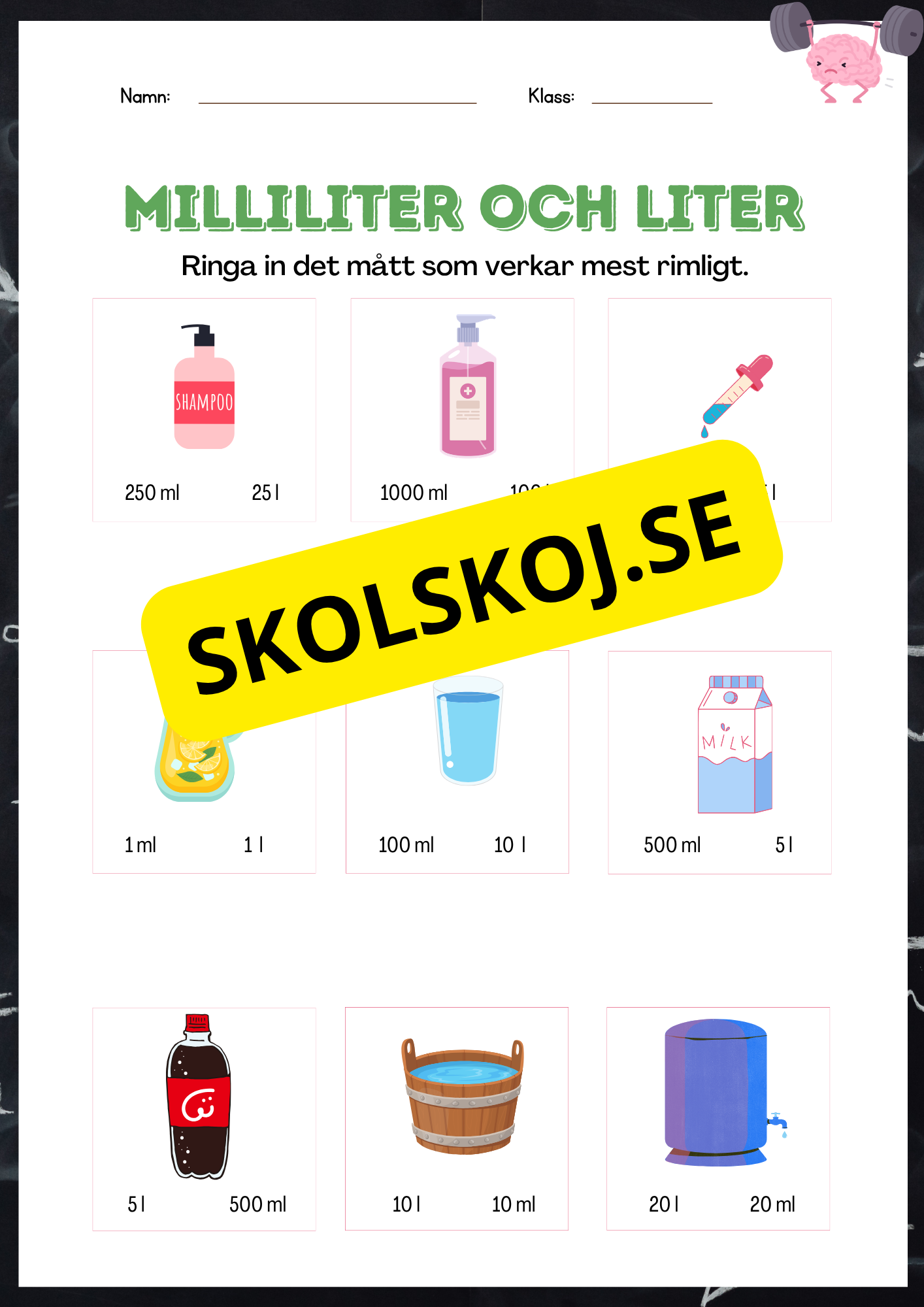 Milliliter och liter - Häfte