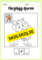 Färglägg, titta och skriv - Häfte