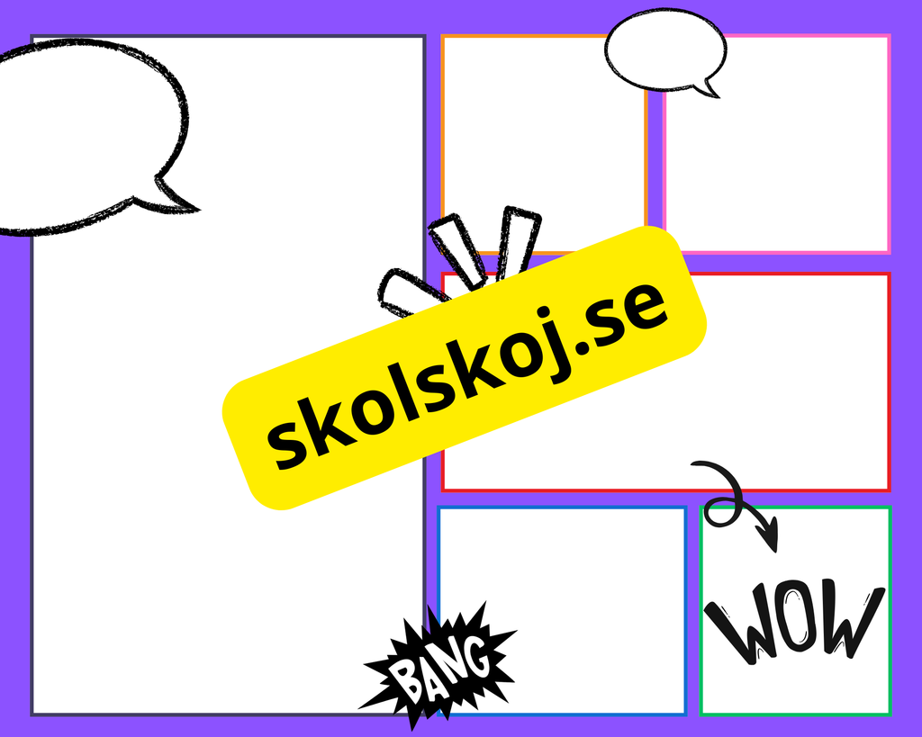 Färgglada och illustrativa serierutor med i superhjältarnas värld.