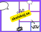 Färgglada och illustrativa serierutor med i superhjältarnas värld.