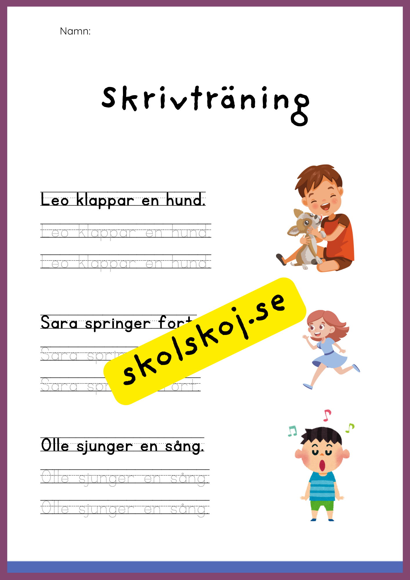 Skrivträning - Häfte