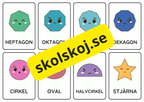 Finns i sjön – Geometriska former (32 kort)