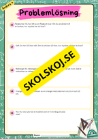 Problemlösninguppgifter blandade uppgifter årskurs 4