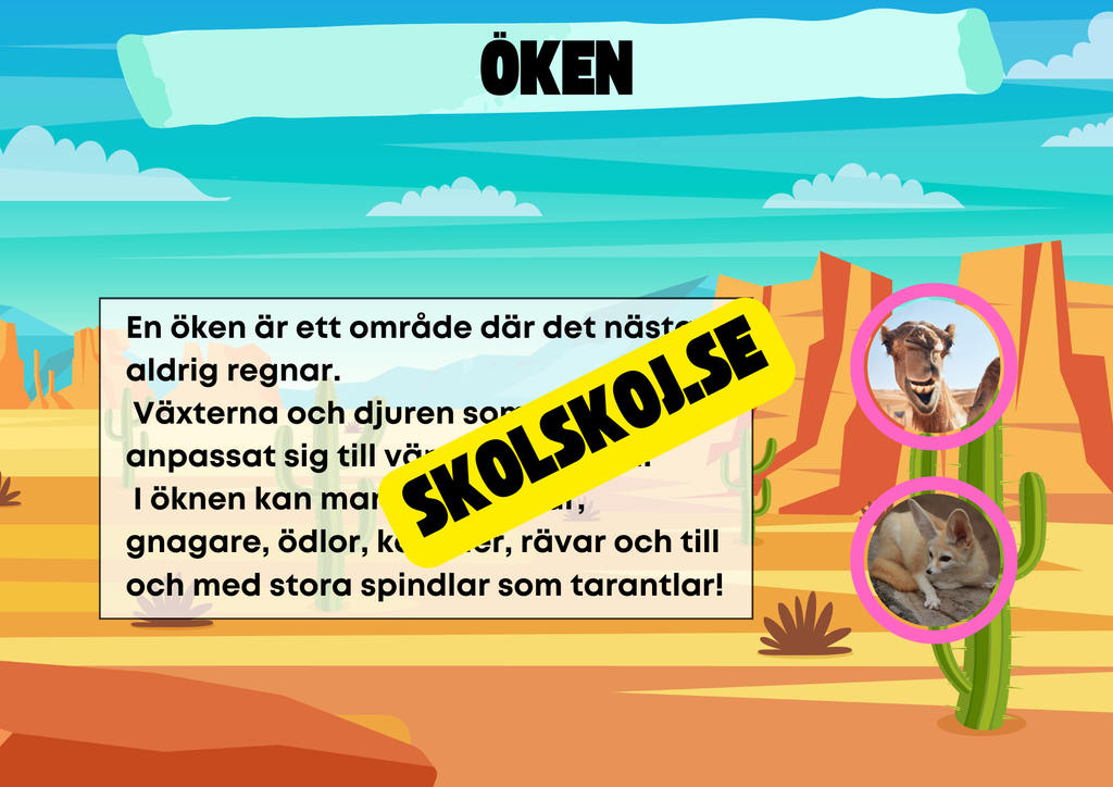 Kort fakta om naturmiljöer och djurens hem + frågor