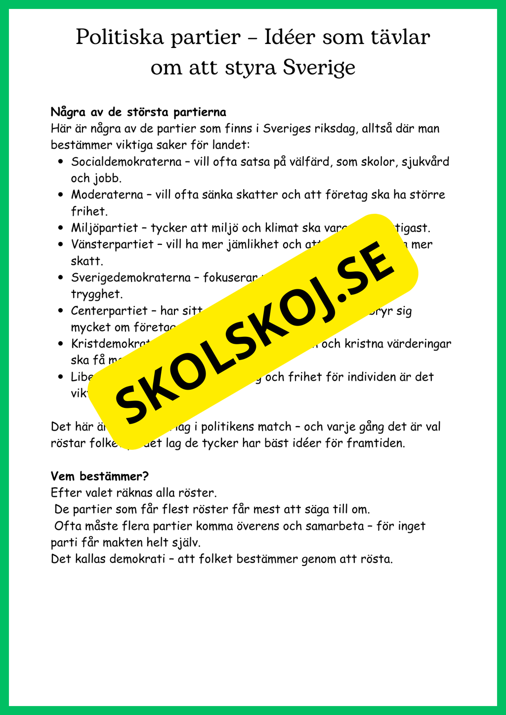 Så styrs Sverige – Enkla fakta om demokrati, val och makt