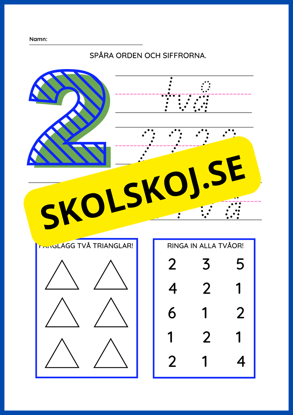 Spåra och lär dig siffror - 0 - 9