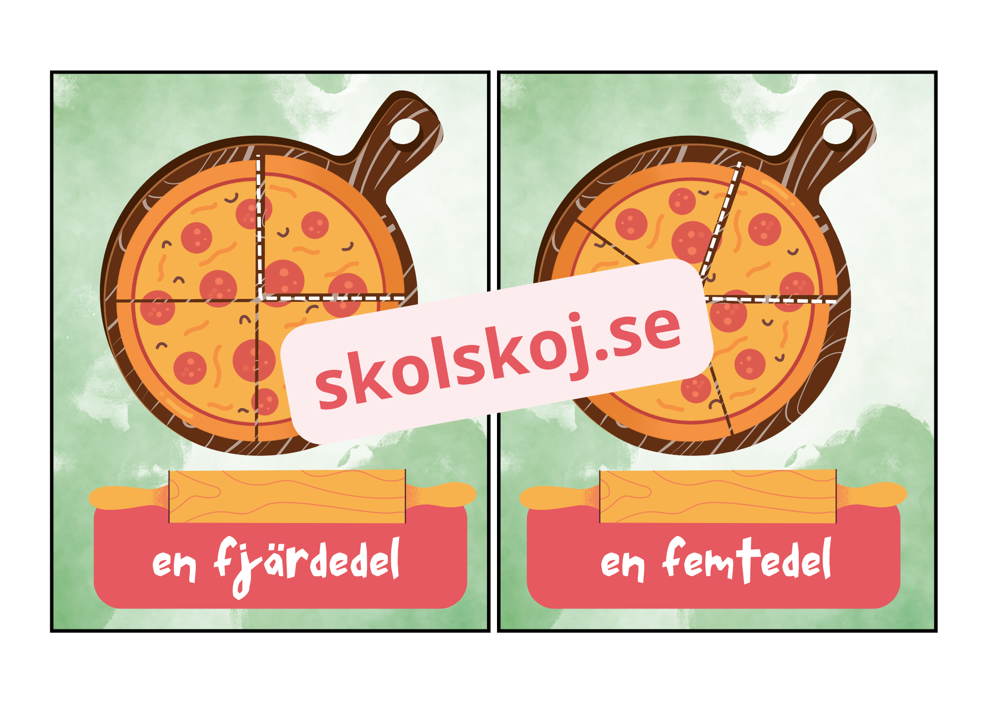 Bråktal med pizzabitar