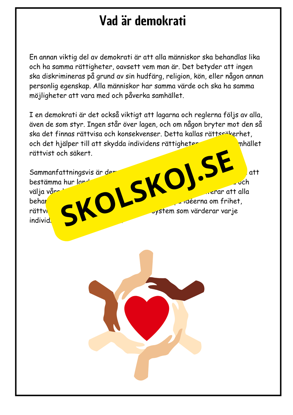 Vad är demokrati? - Årskurs 4 - 6 (18 sidor)