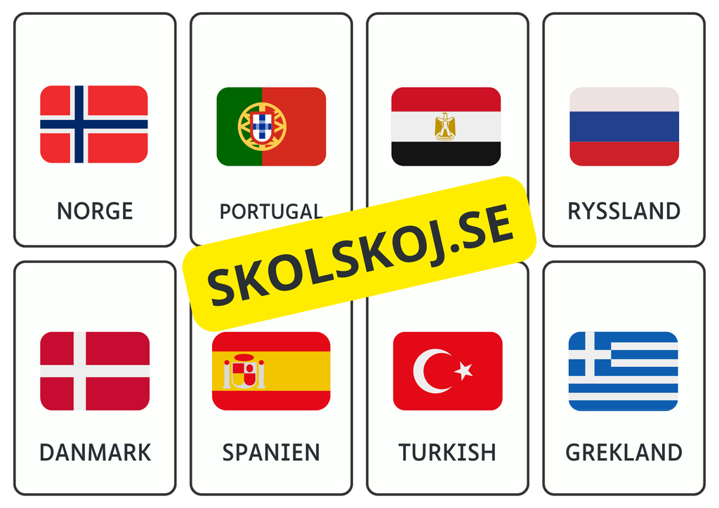 40 länder - Kort att laminera