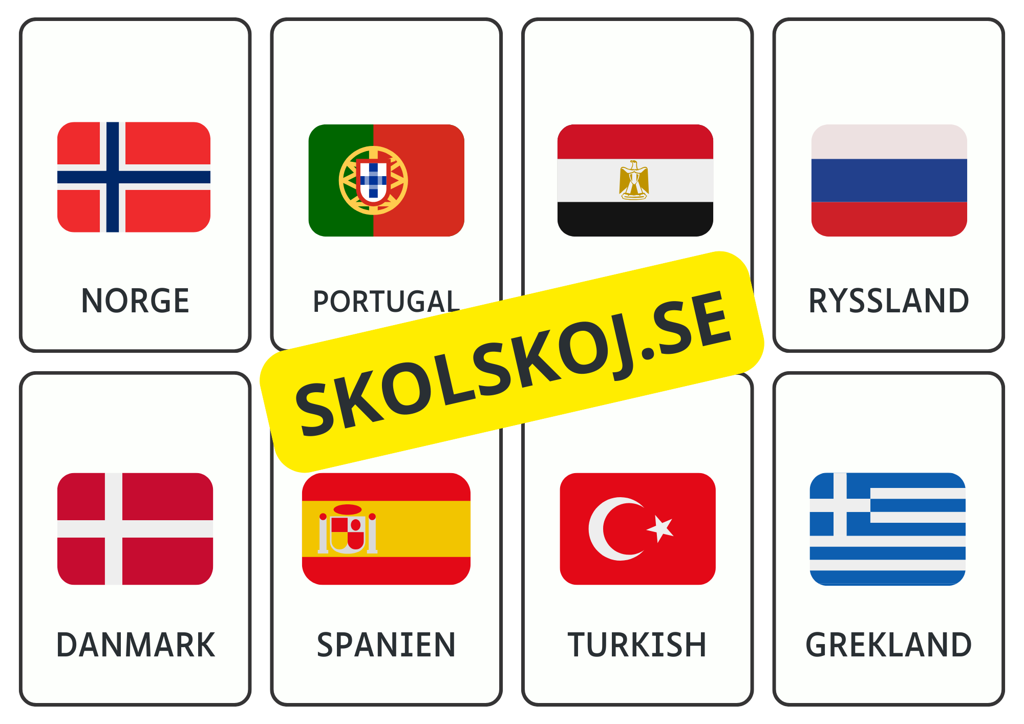 40 länder - Kort att laminera