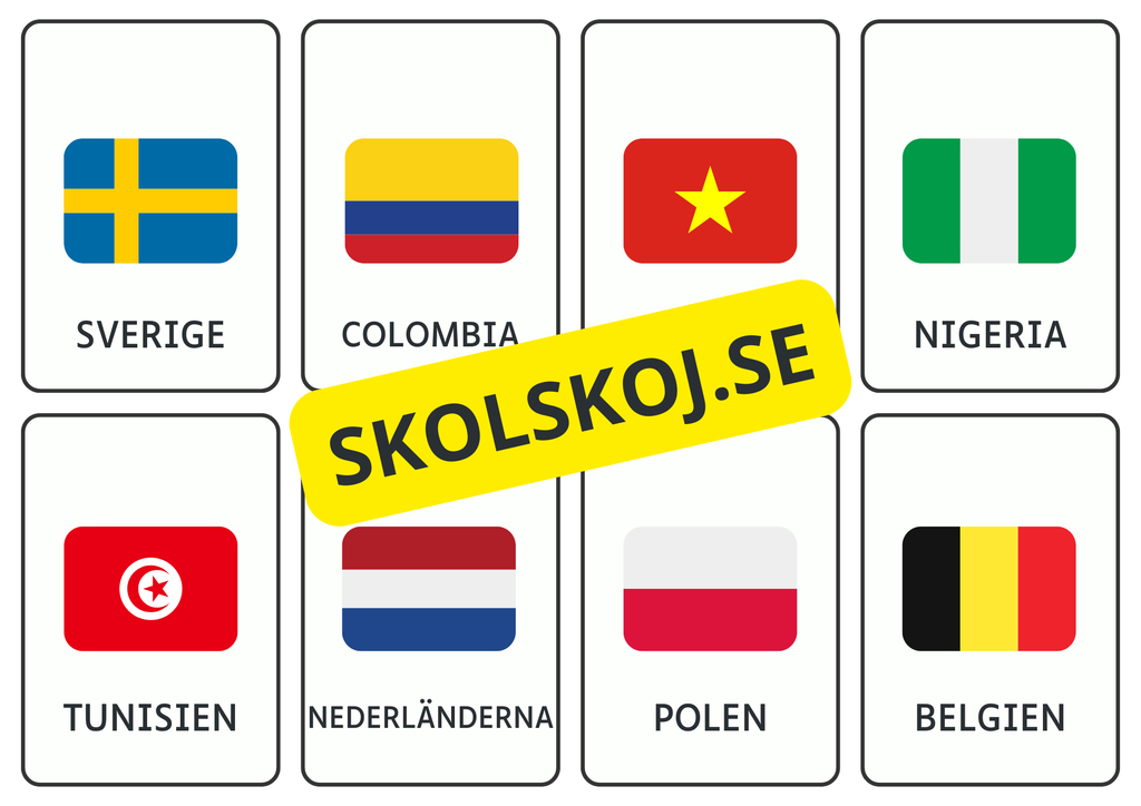 40 länder - Kort att laminera