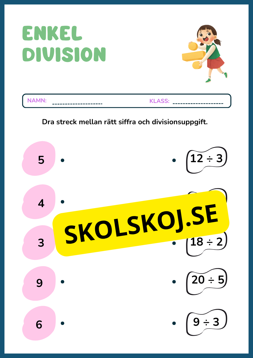 Häfte - Enkel division