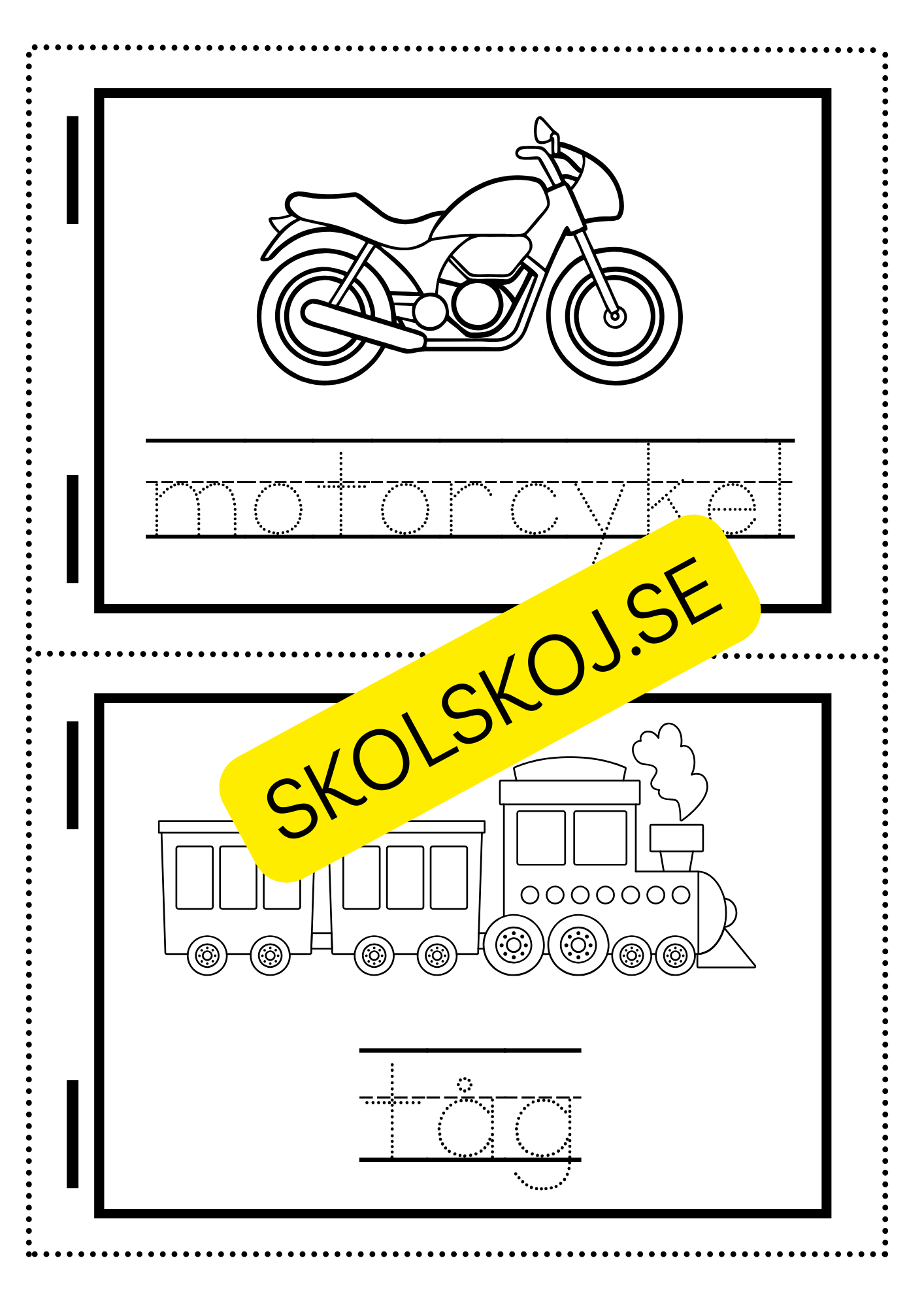 Min skrivbok - Tema fordon
