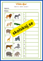 Jag lär mig skriva djur