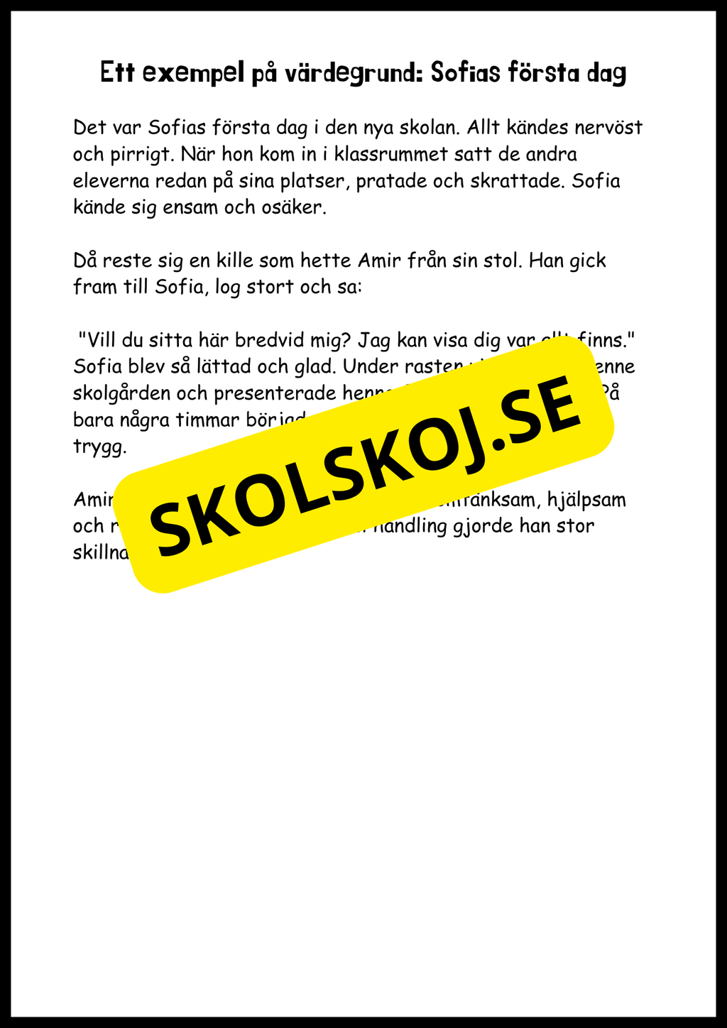 Värdegrund - I skolan, hemma och för framtiden