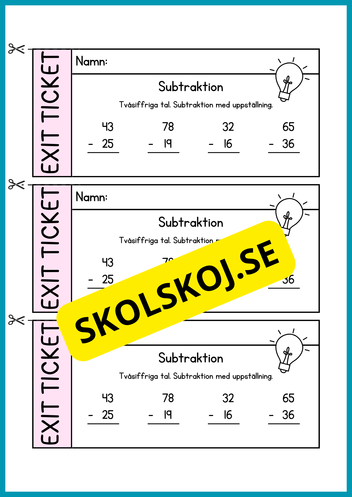 Exit ticket - Årskurs 4 - 5