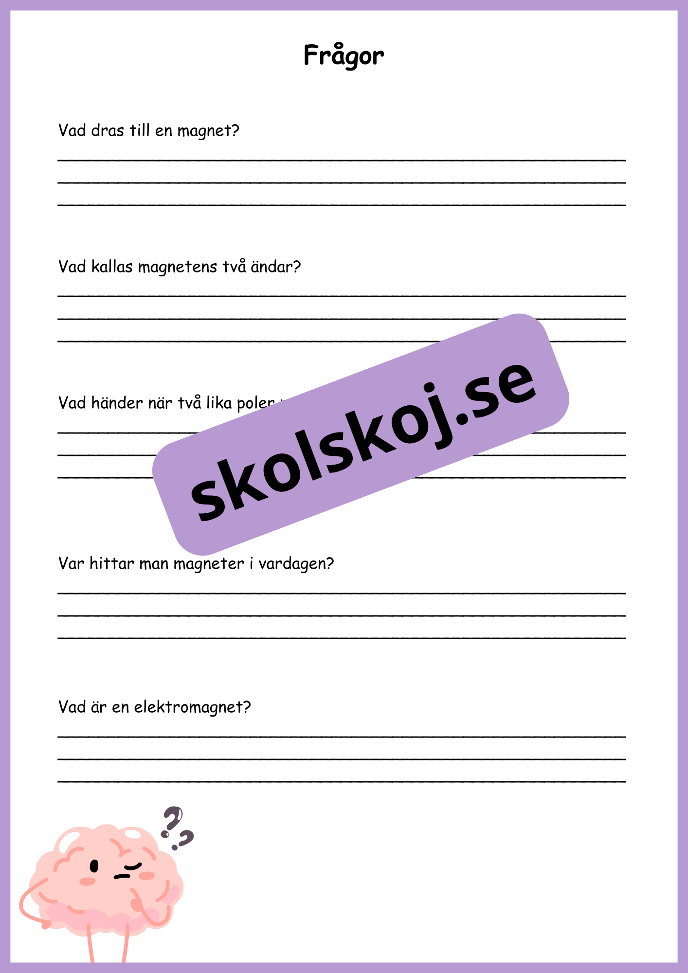 Krafter i el och magneter + frågor - Åk 4 - 6