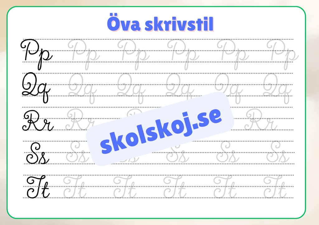 Öva skrivstil - Häfte