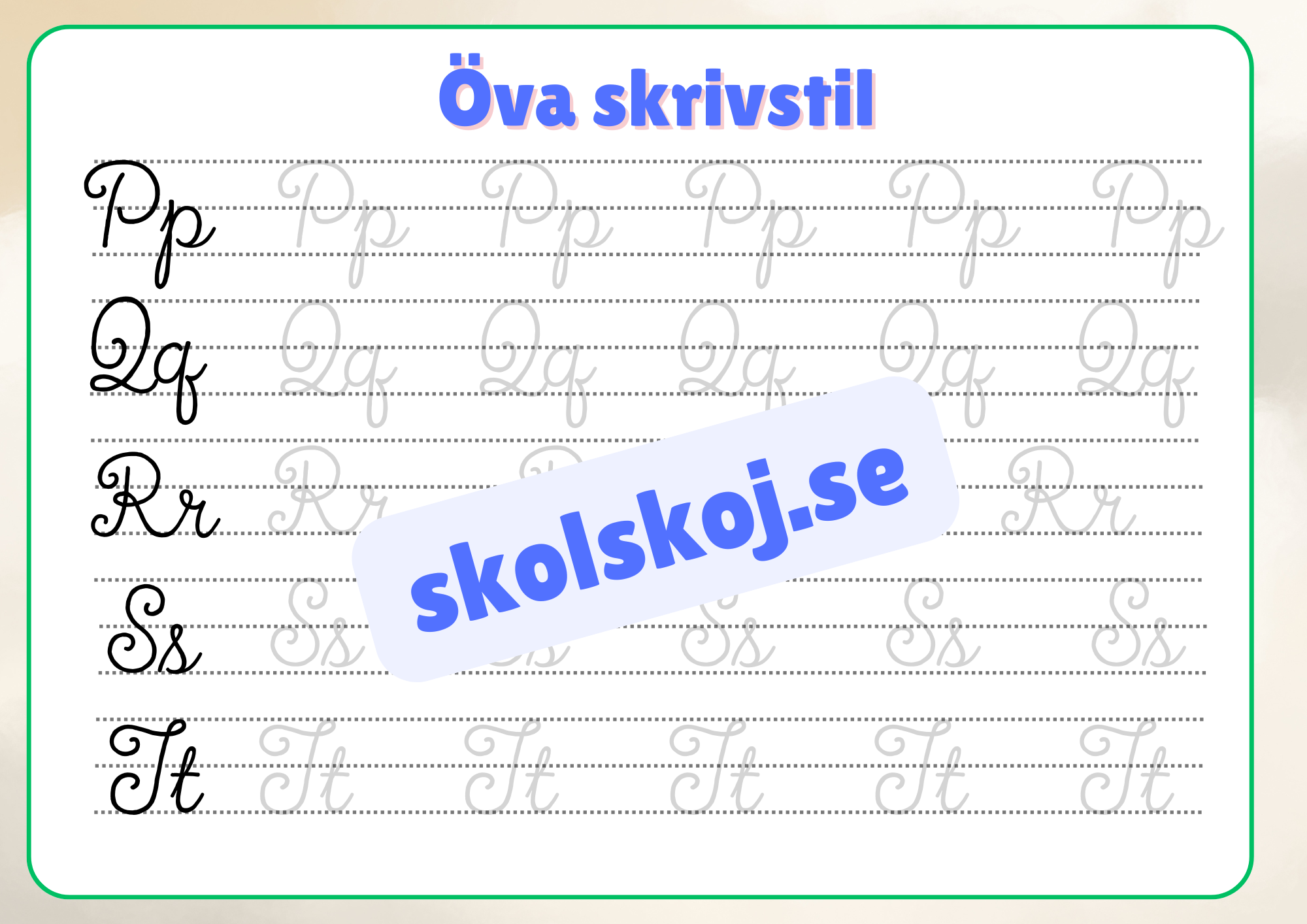Öva skrivstil - Häfte
