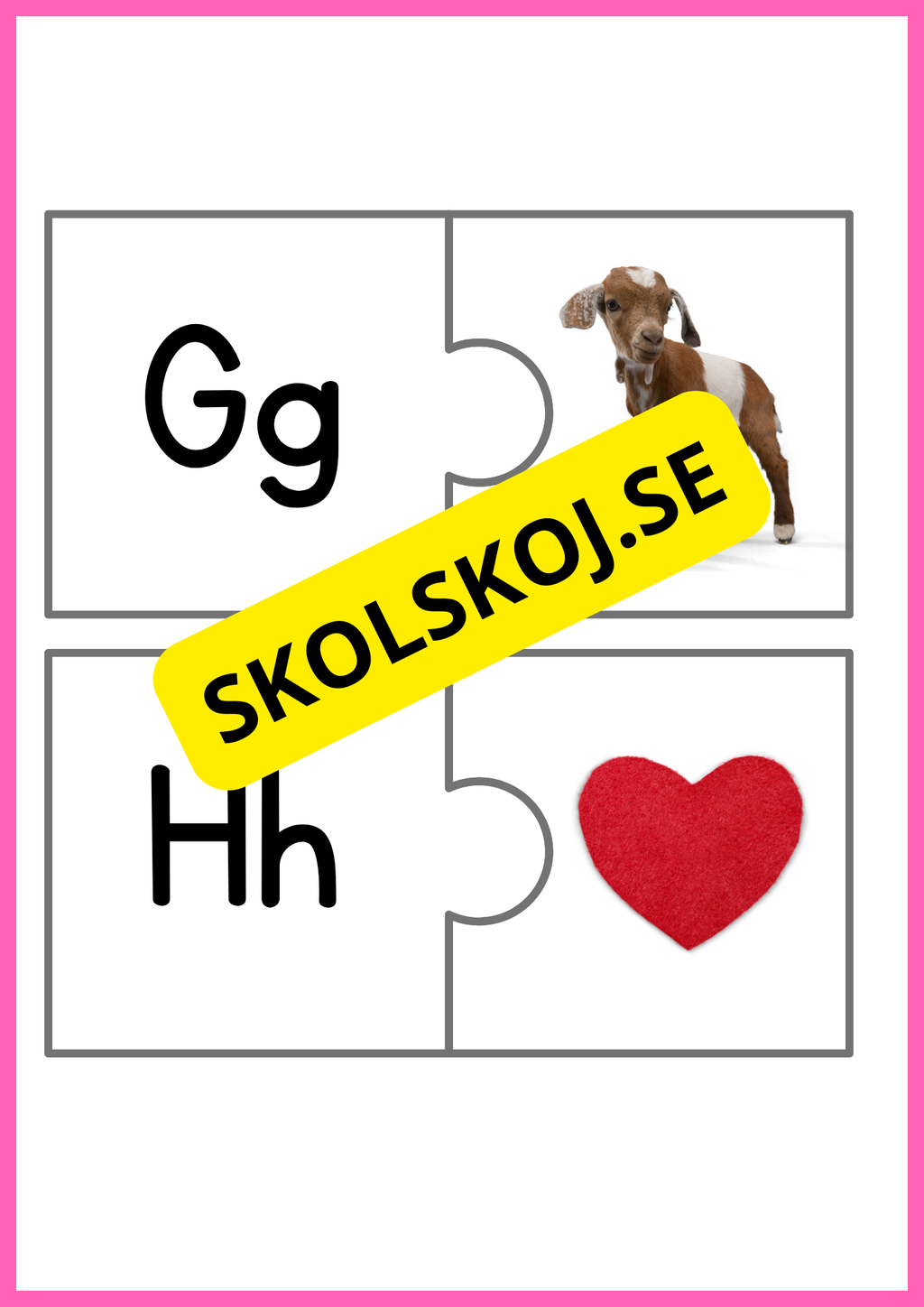 Pusselkort med bokstäver
