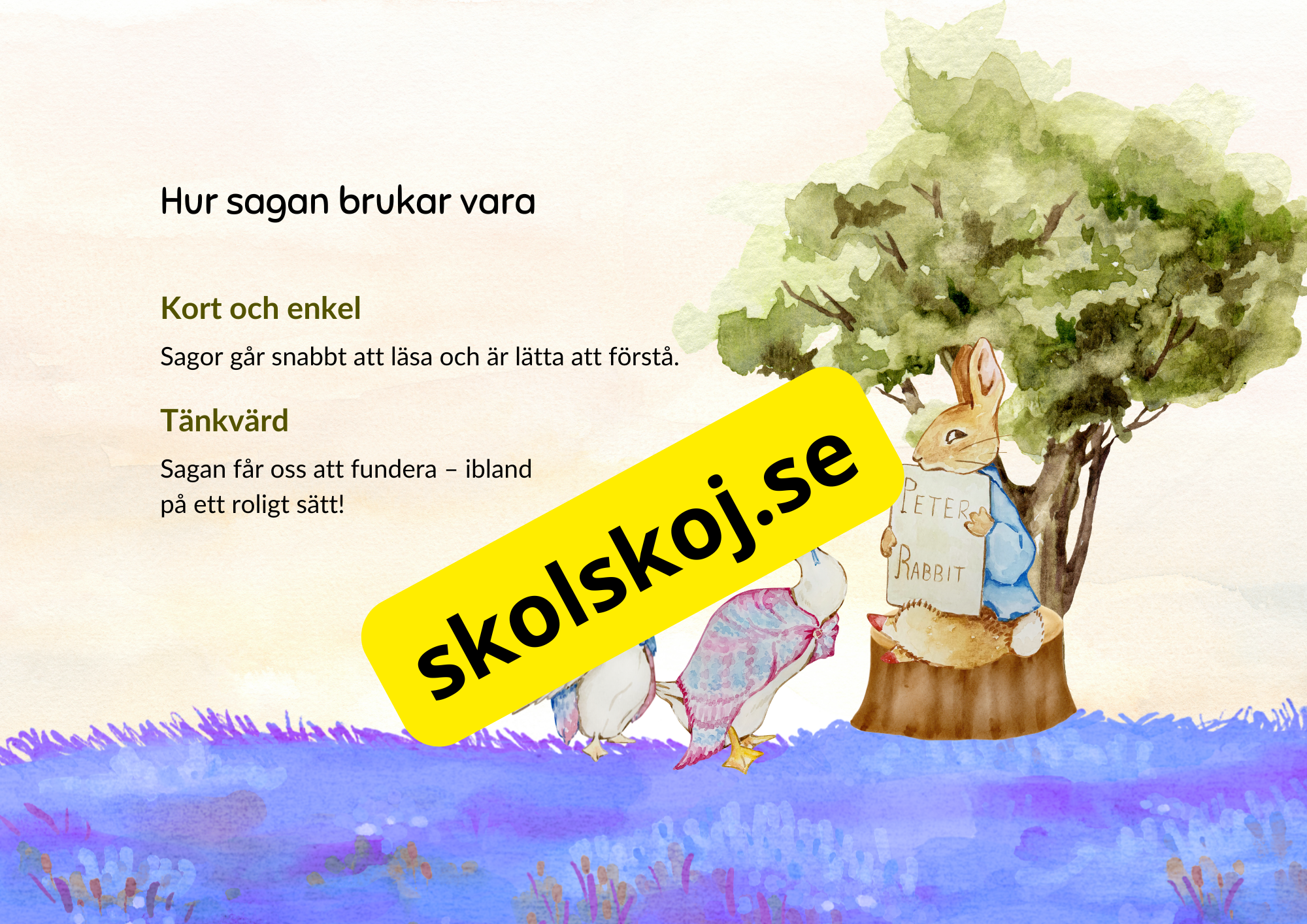 Små lärdomar från stora sagor + Frågor