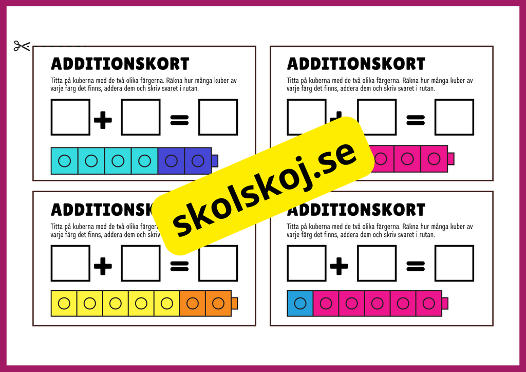 Additionskort - Enkel addition