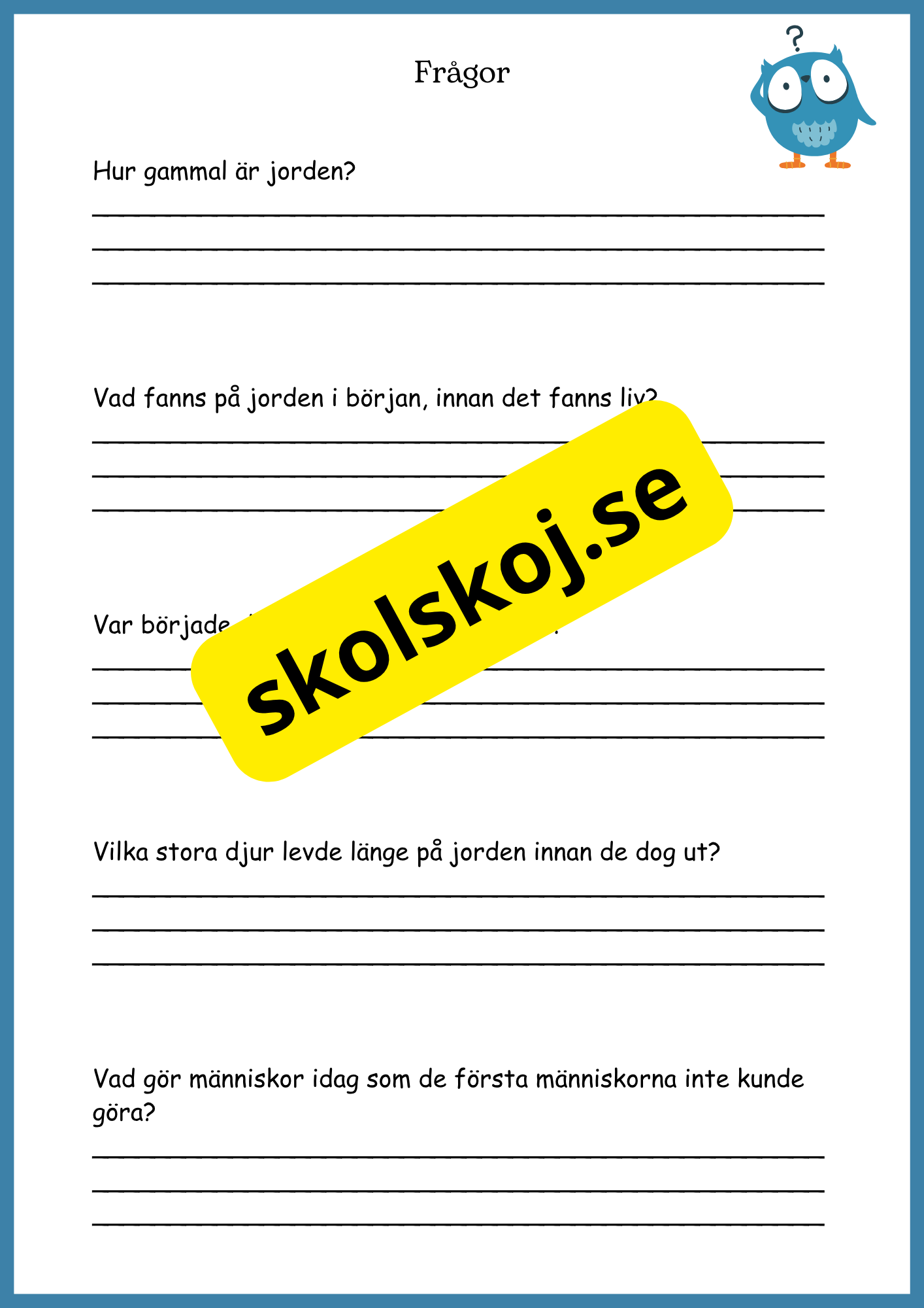 Livets fantastiska resa på jorden - Fakta + frågor - Åk 4 - 6