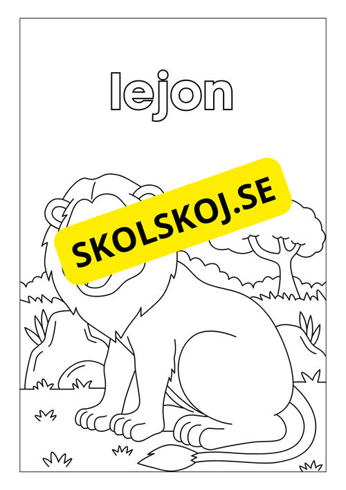 Djurens livsmiljöer - Målarbok (45 sidor)