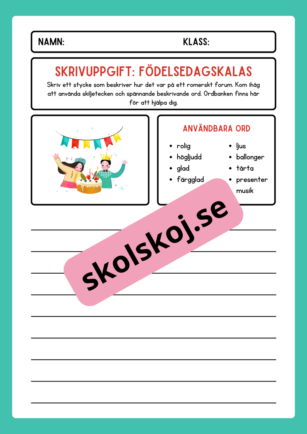 Skrivuppgifter - Hafte - arskurs 3 - 6