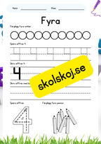 Skriv siffrorna 1–10 – Fk - Åk 2