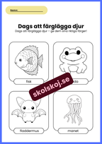 Dags att färglägga djur