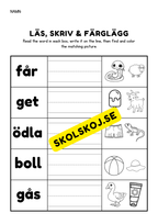 Häfte - Läs, skriv & färglägg