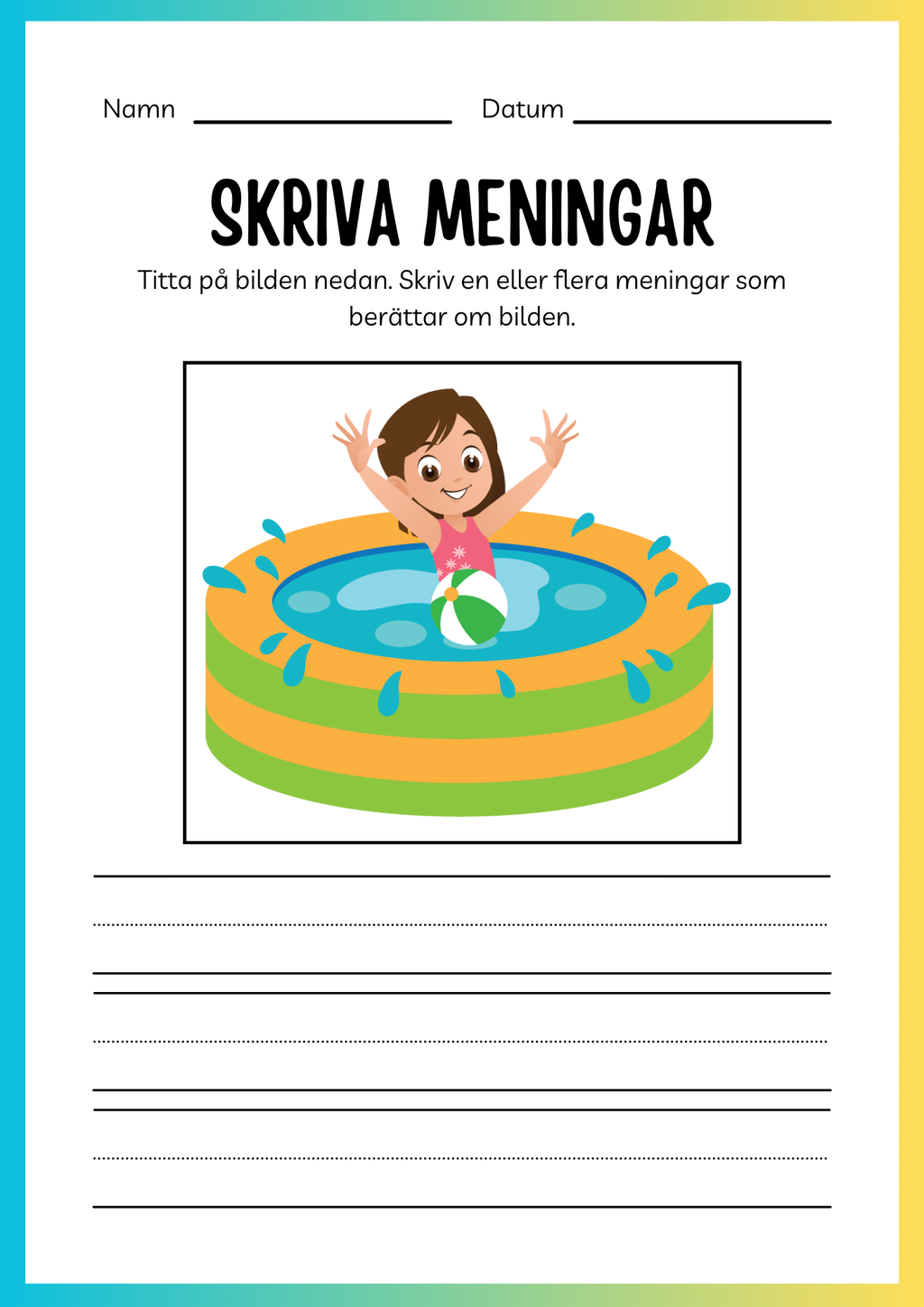 Jag lär mig skriva och räkna - Tema sommar