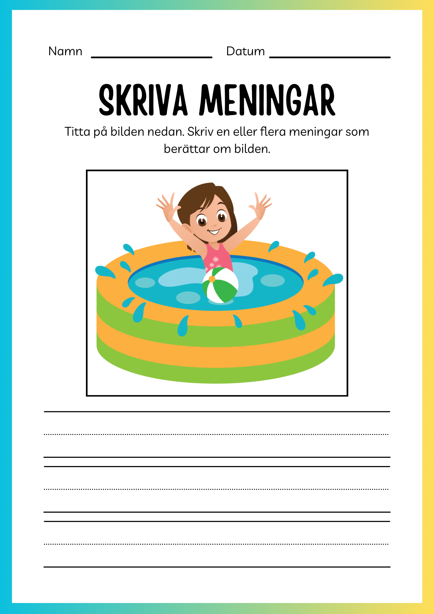Jag lär mig skriva och räkna - Tema sommar