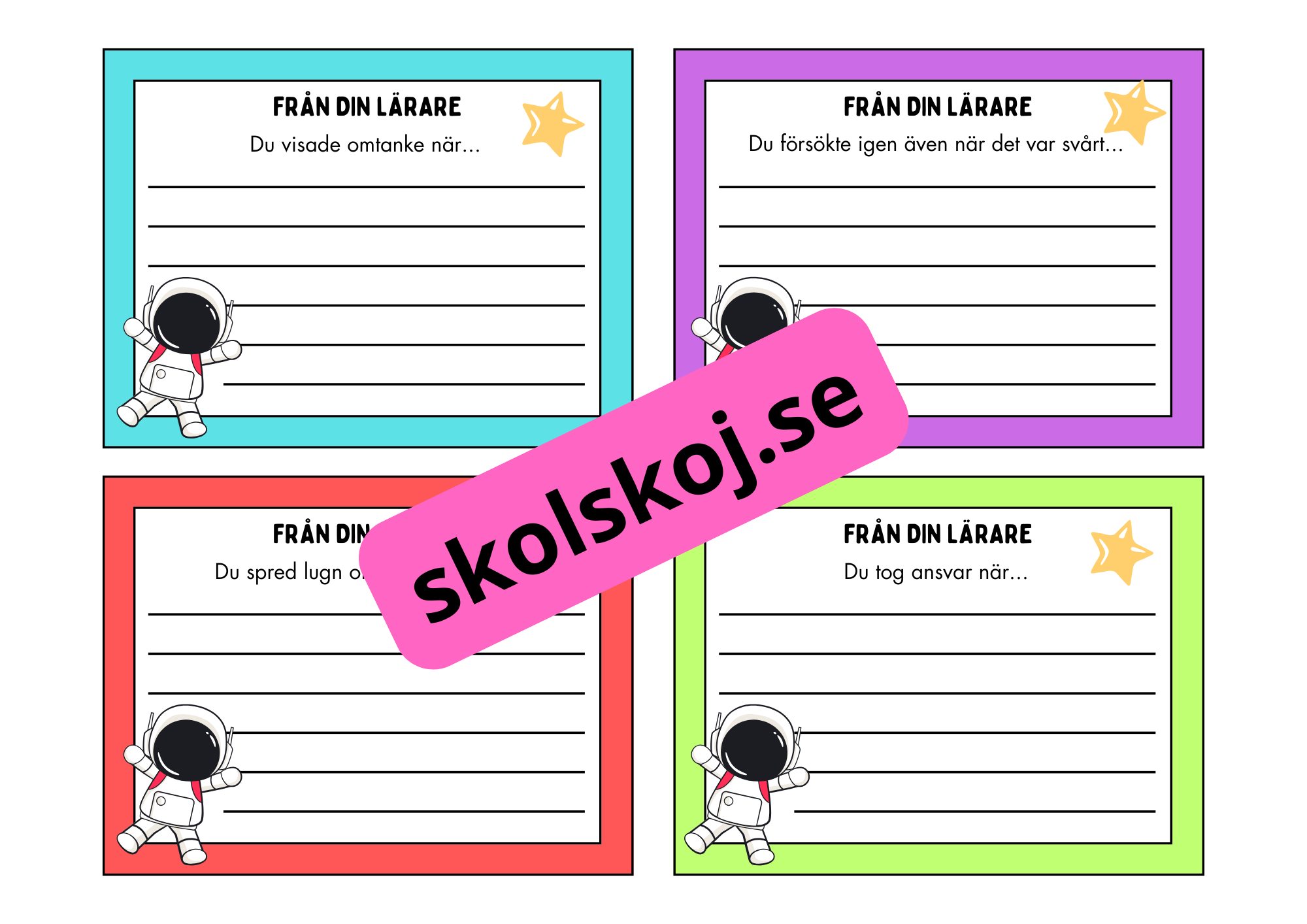 Lärarhälsningar till elever - Dinotema