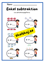 Enkel subtraktion - Förskoleklass - Årskurs 1