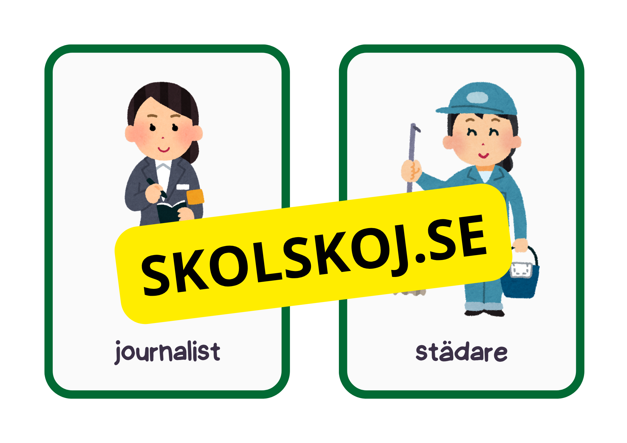 Flashkort - Tema yrke - A5 format
