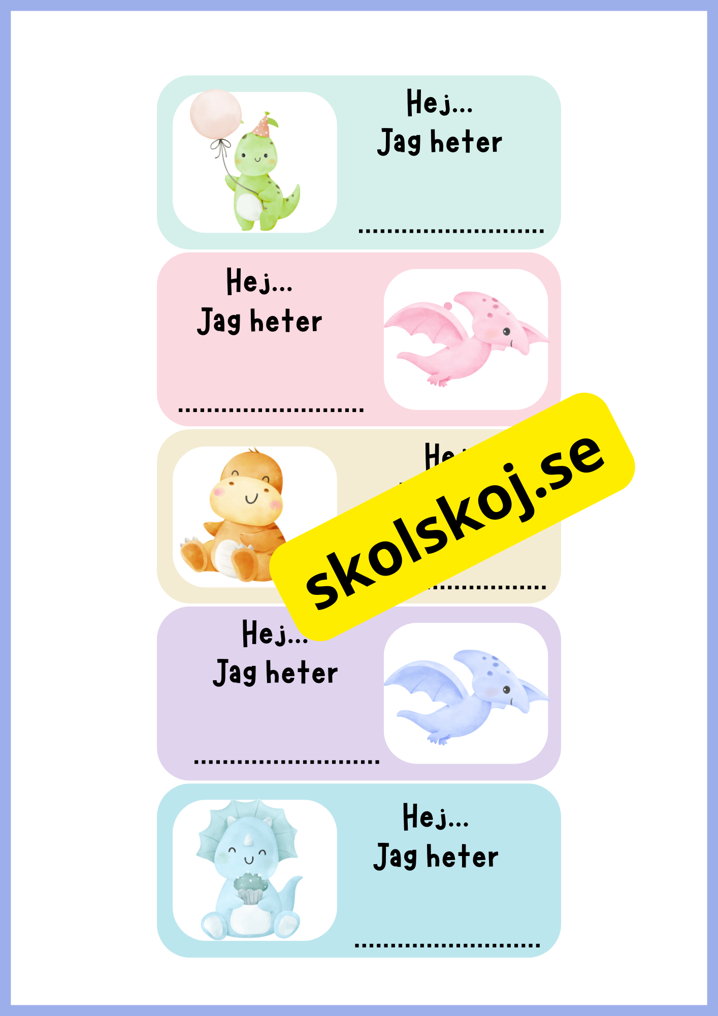 Namnskyltar - Dino
