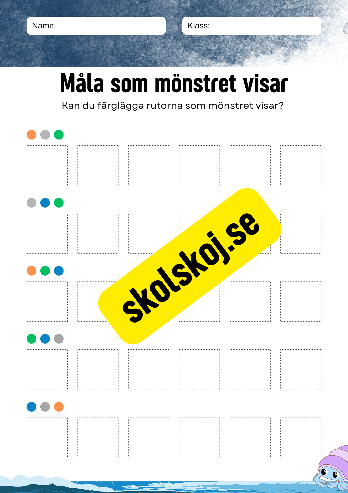 Måla som mönstret visar