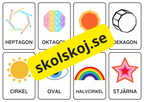 Finns i sjön – Geometriska former (32 kort)