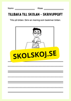 Tillbaka till skolan – skrivuppgift