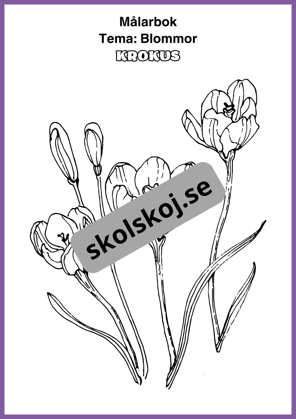 Målarbok - Tema blommor