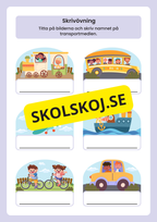 Övningshäfte läsa och skriva - Transportmedel