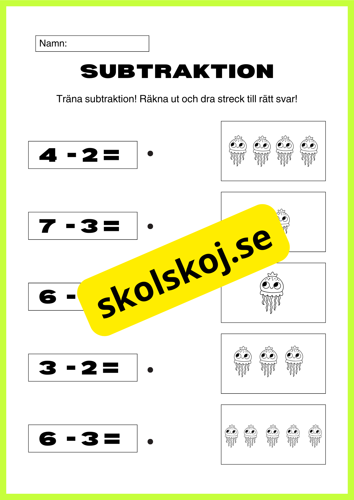 Träna subtraktion - Träna minus