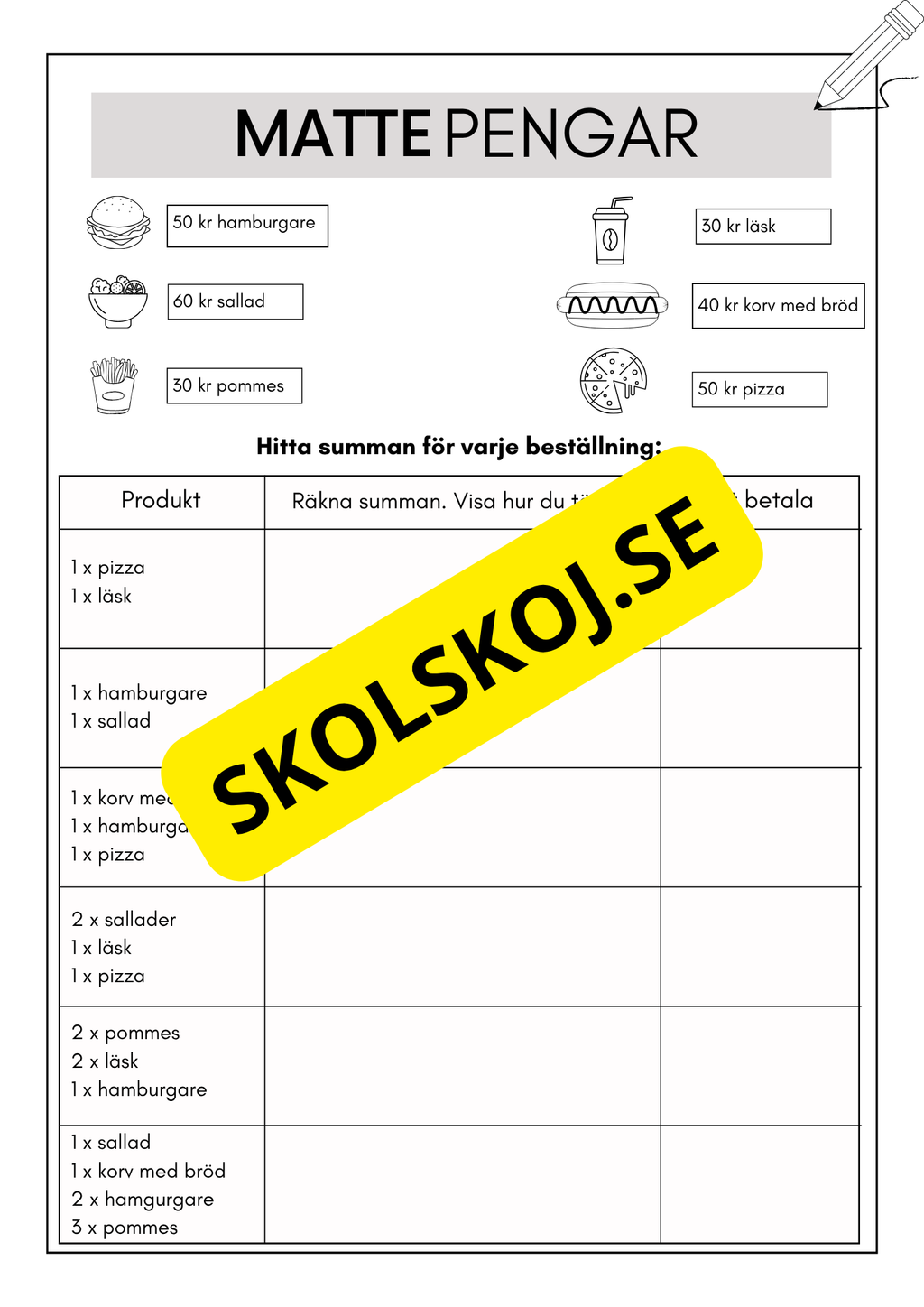 Extra uppgifter - Årskurs 2 - 3