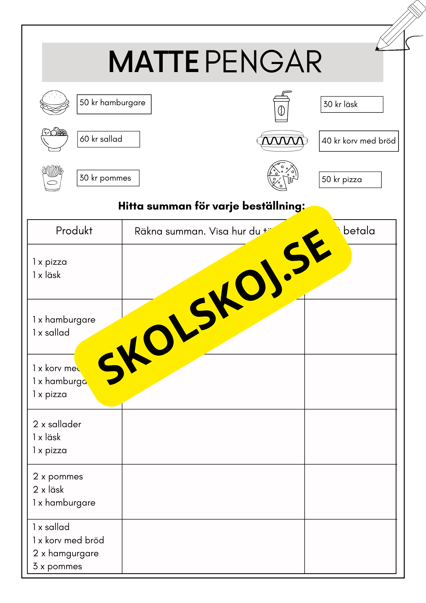 Extra uppgifter - Årskurs 2 - 3