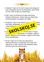 Faktatexter om 17 vilda djur + vikböcker (34 sidor)