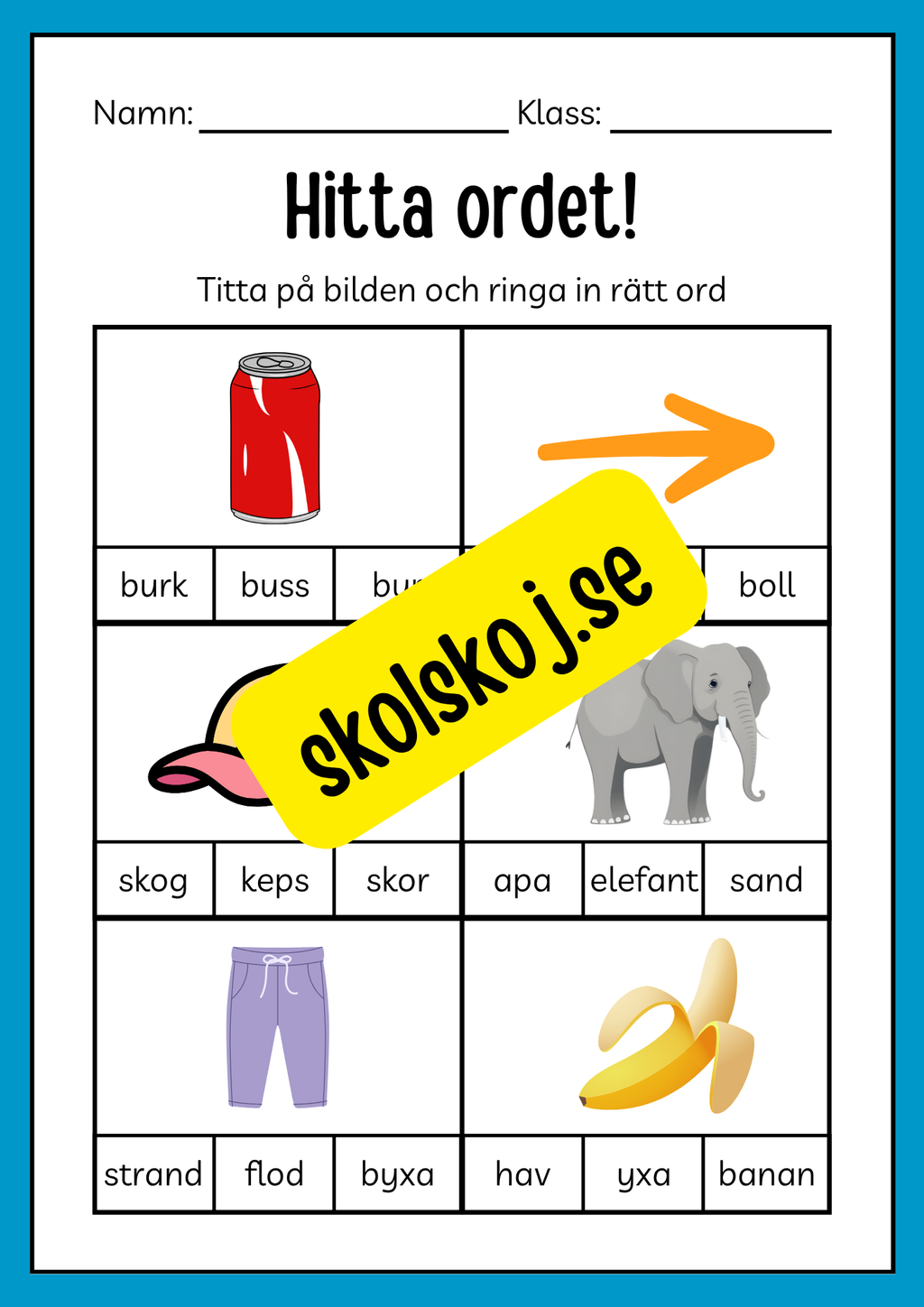 Hitta ordet - Häfte